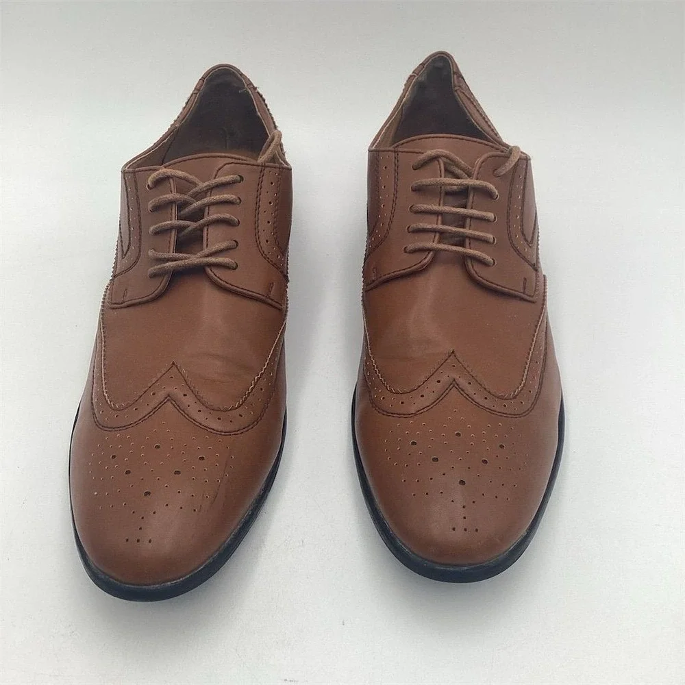 Perry Ellis Portfolio Men's Brown Oxford Dress‎ Shoes Size 10 Wingtip